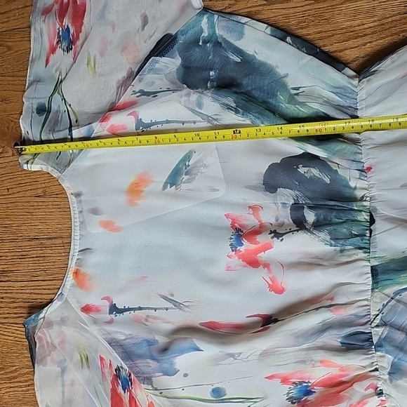 ChicWish Paint In Grace Flowy Watercolor Maxi Dress Size L - Picture 6 of 8